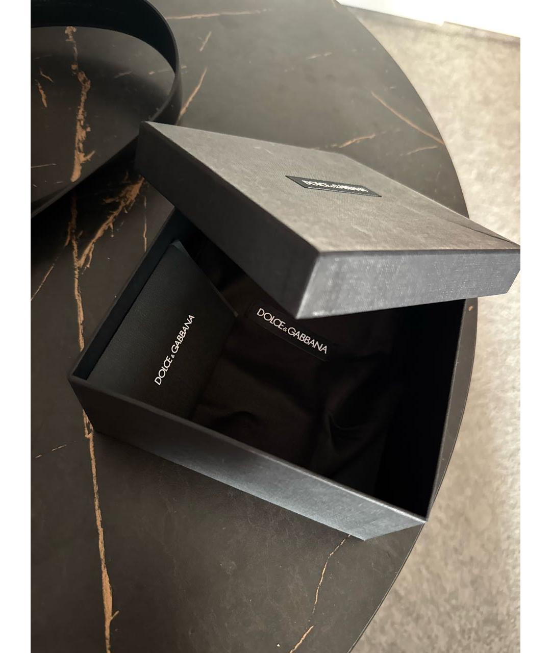 DOLCE&GABBANA Черный кожаный ремень, фото 6