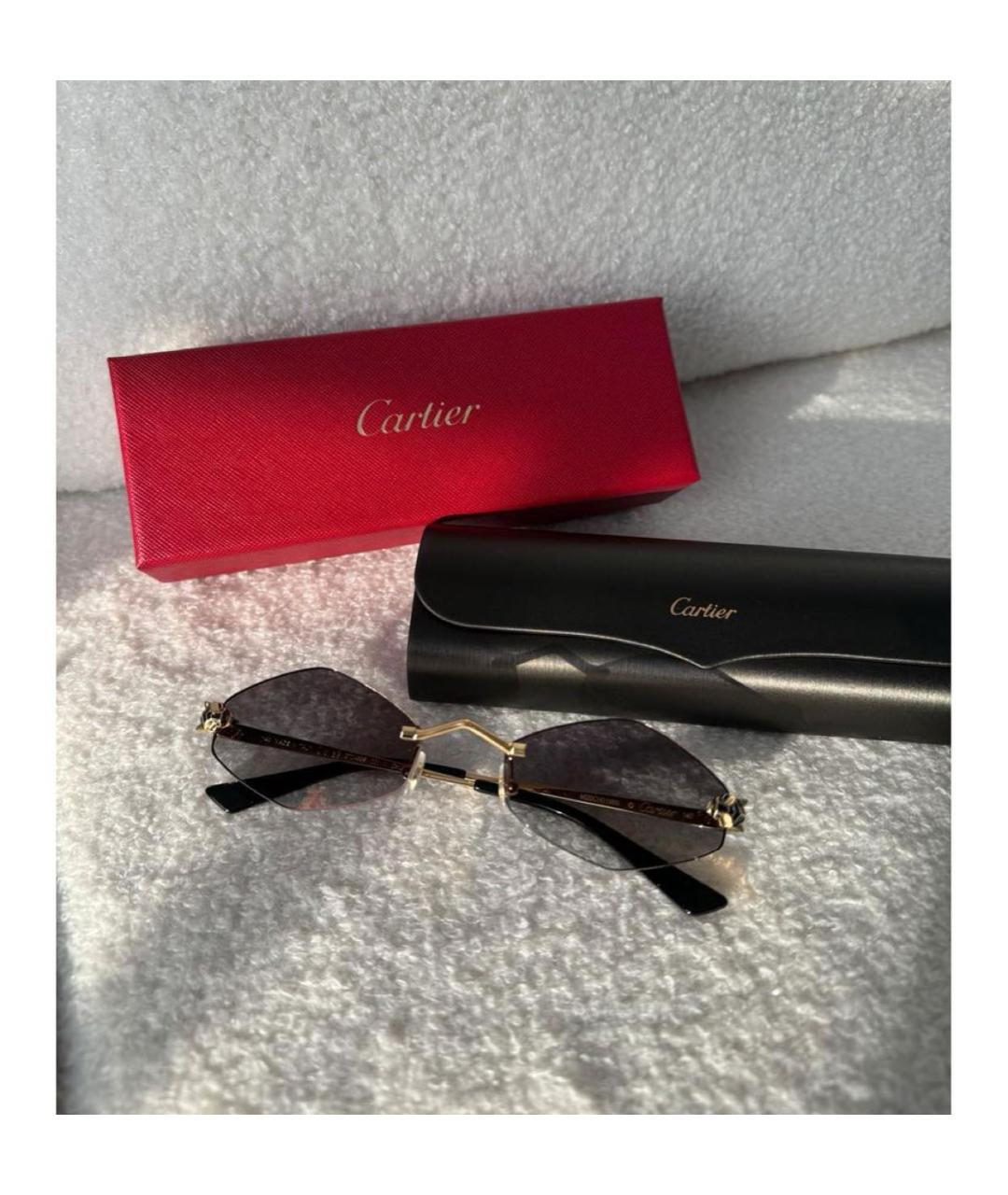 CARTIER Серые металлические солнцезащитные очки, фото 3