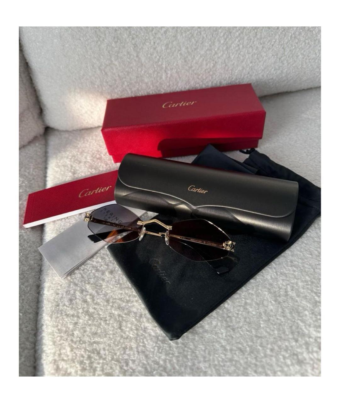 CARTIER Серые металлические солнцезащитные очки, фото 2