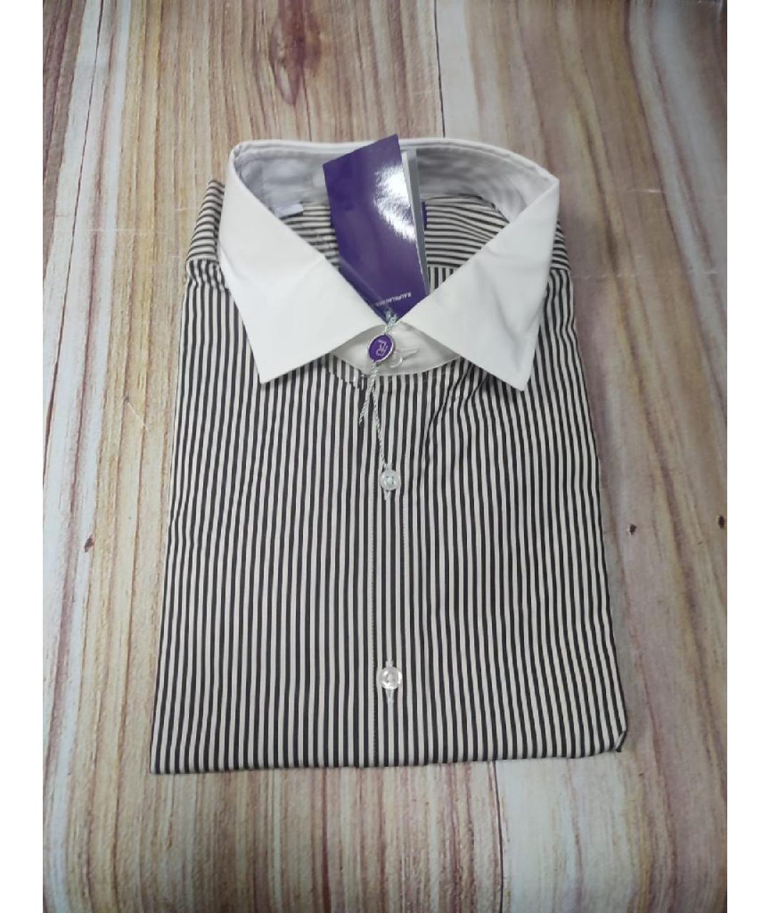 RALPH LAUREN PURPLE LABEL Коричневая хлопковая классическая рубашка, фото 3