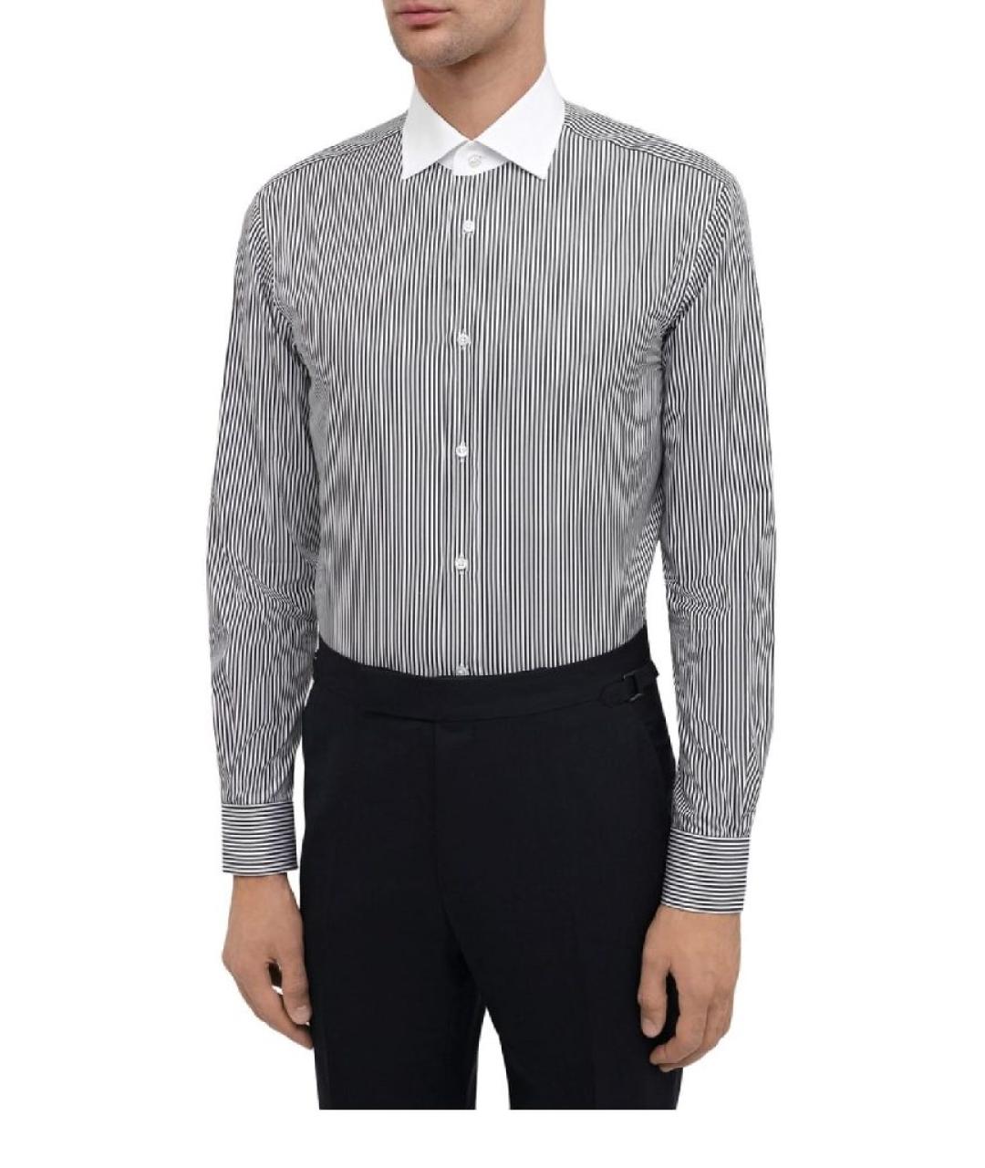 RALPH LAUREN PURPLE LABEL Коричневая хлопковая классическая рубашка, фото 2
