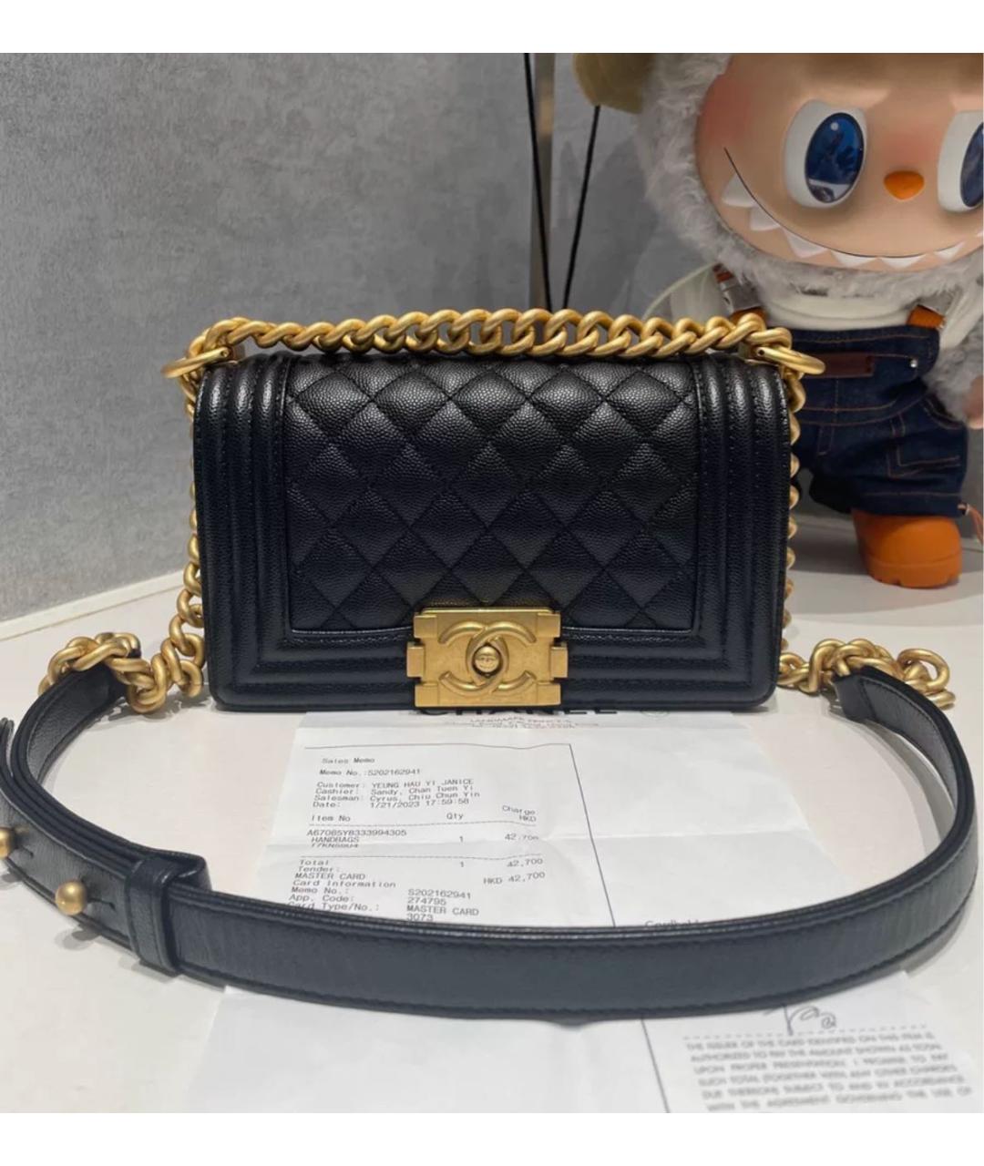 CHANEL Черная кожаная сумка через плечо, фото 8