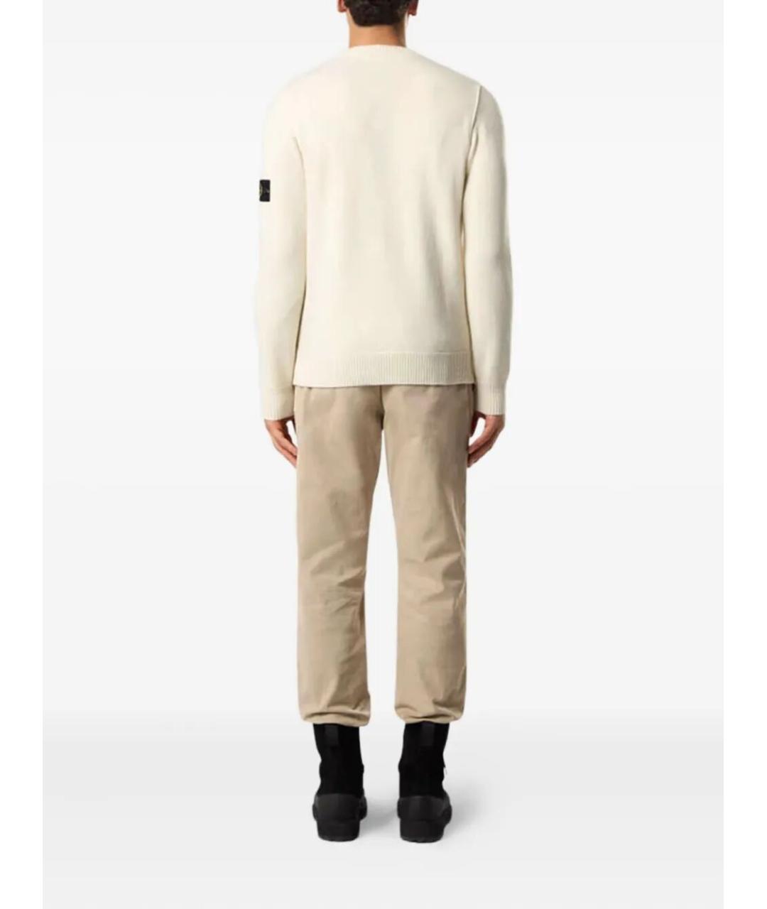 STONE ISLAND Белый шерстяной джемпер / свитер, фото 3