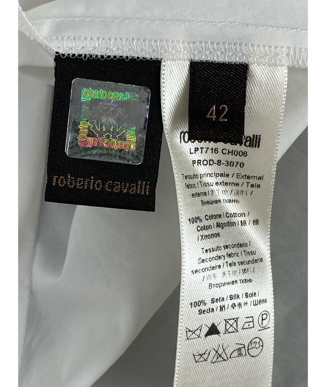 ROBERTO CAVALLI Белая хлопковая рубашка, фото 6