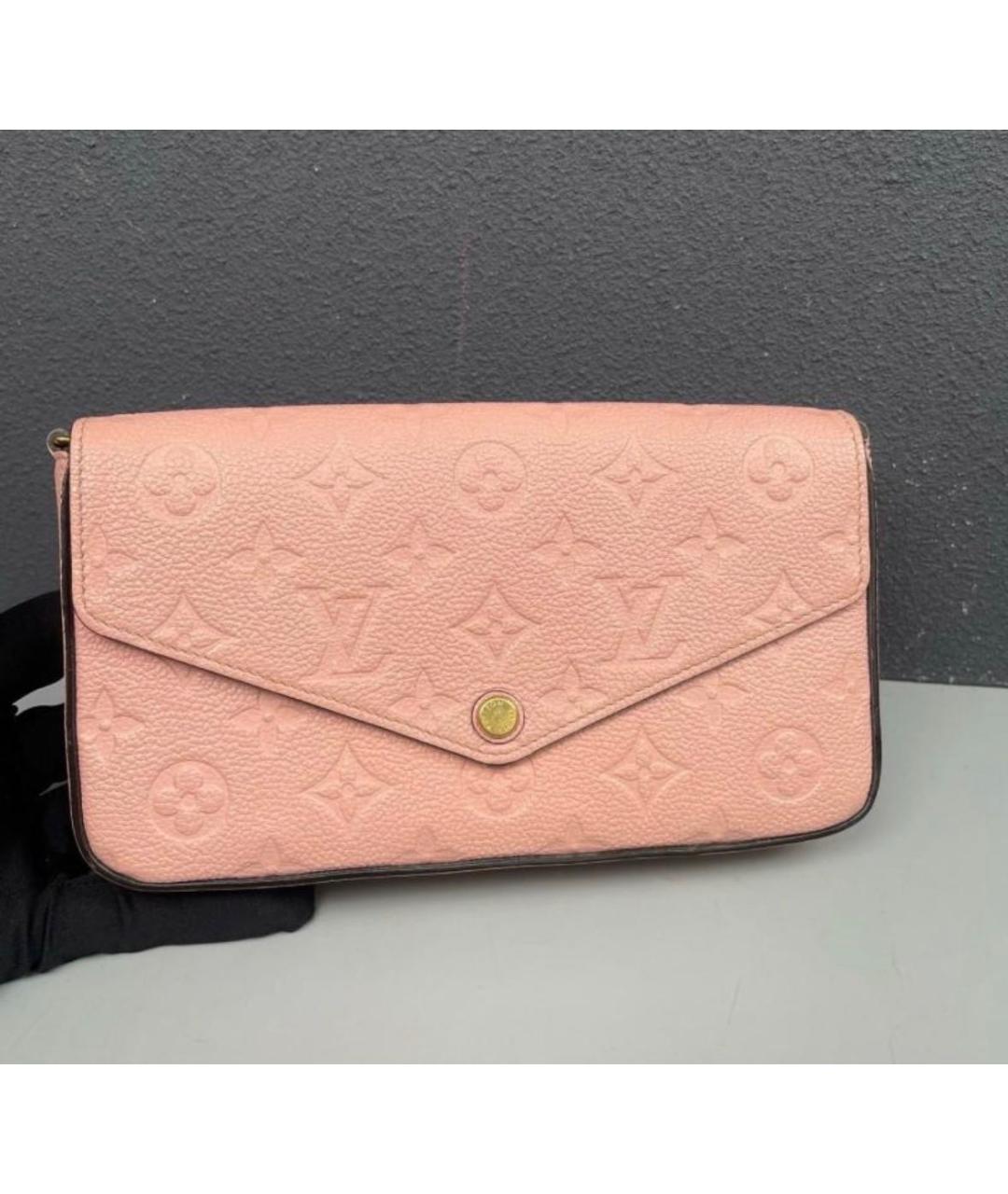 LOUIS VUITTON Коралловая кожаная сумка через плечо, фото 8