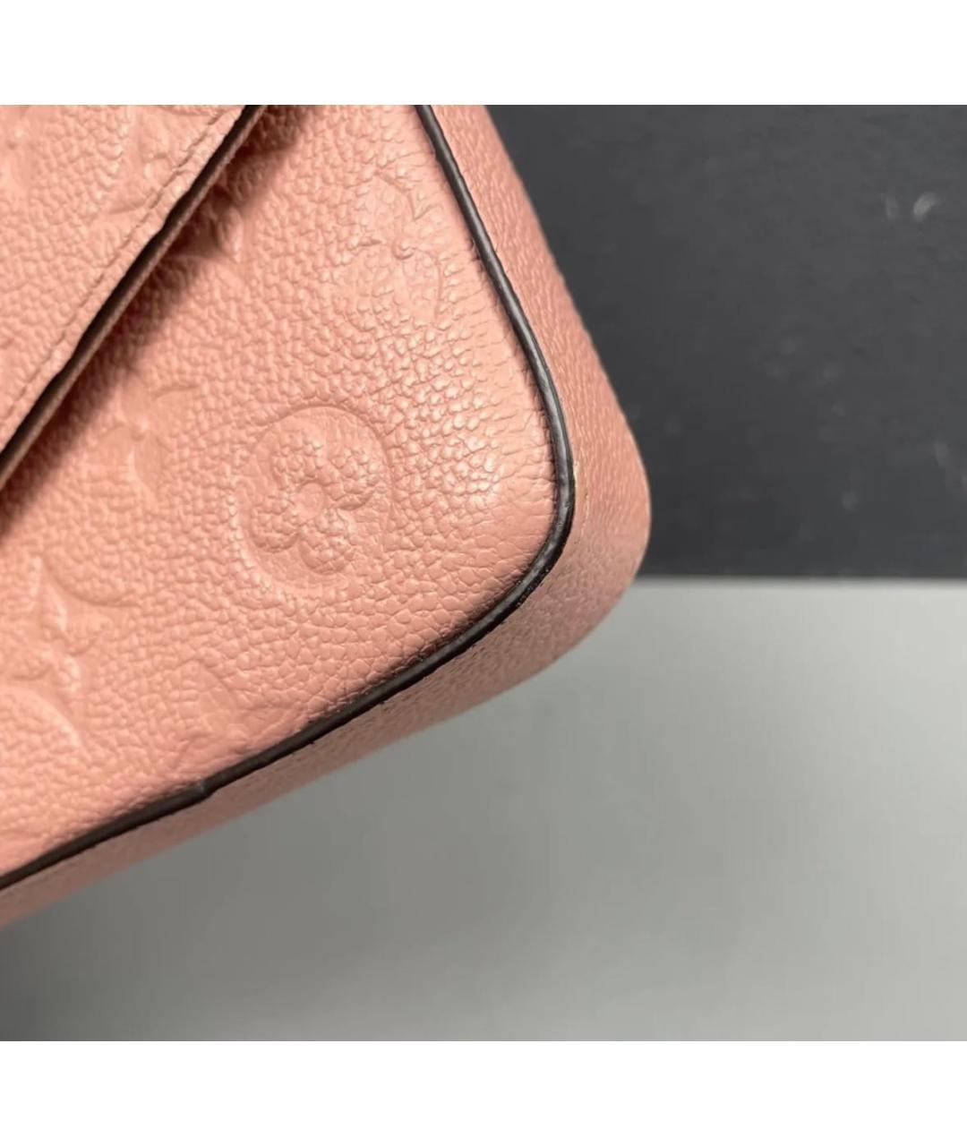 LOUIS VUITTON Коралловая кожаная сумка через плечо, фото 7