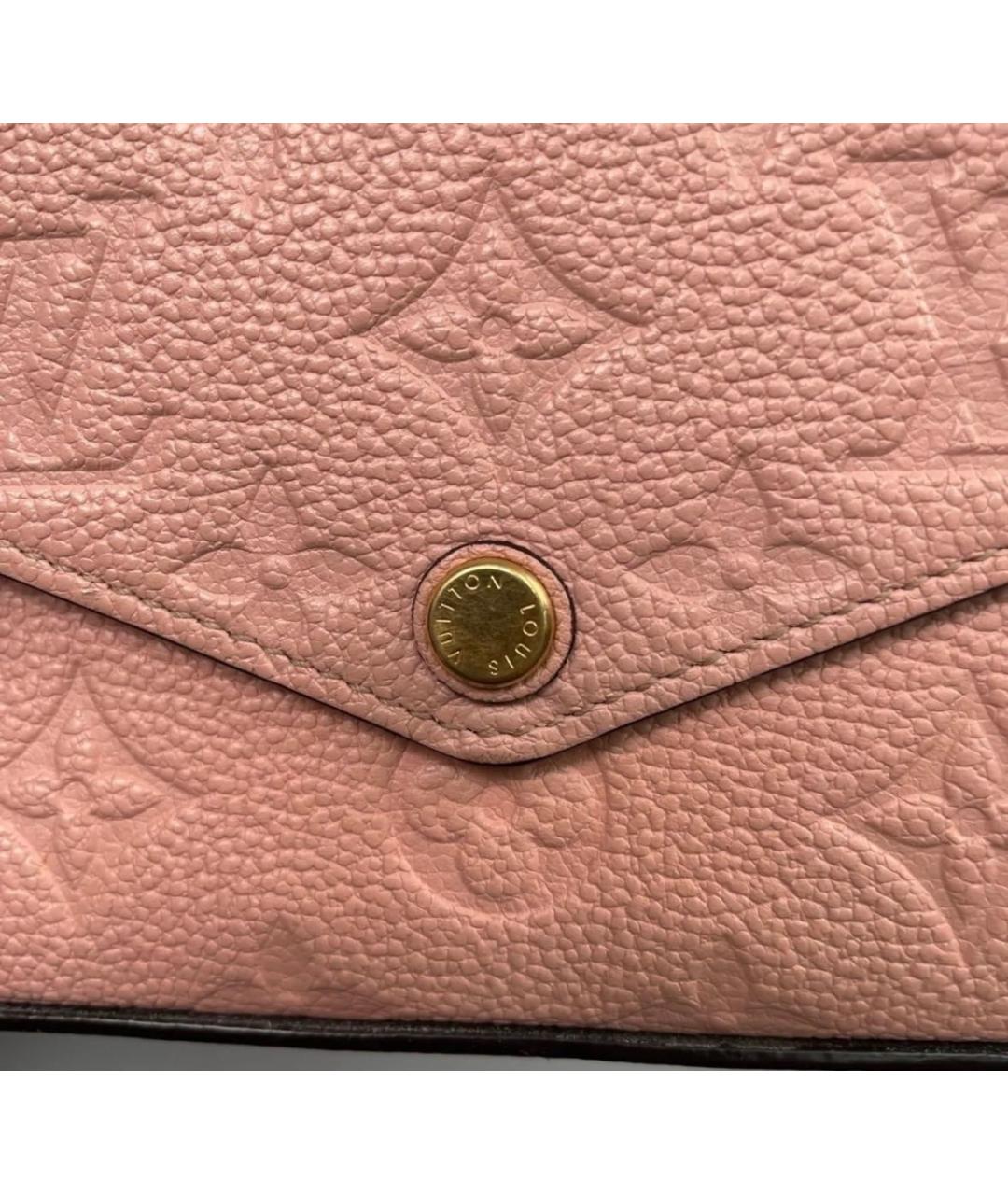 LOUIS VUITTON Коралловая кожаная сумка через плечо, фото 3