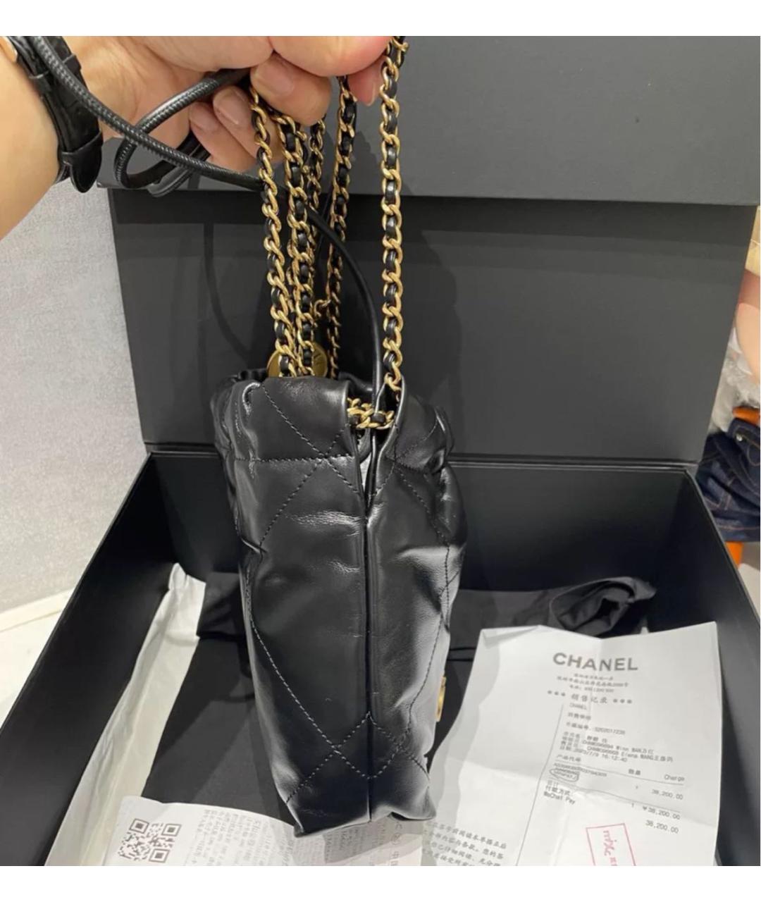 CHANEL Черная кожаная сумка через плечо, фото 4