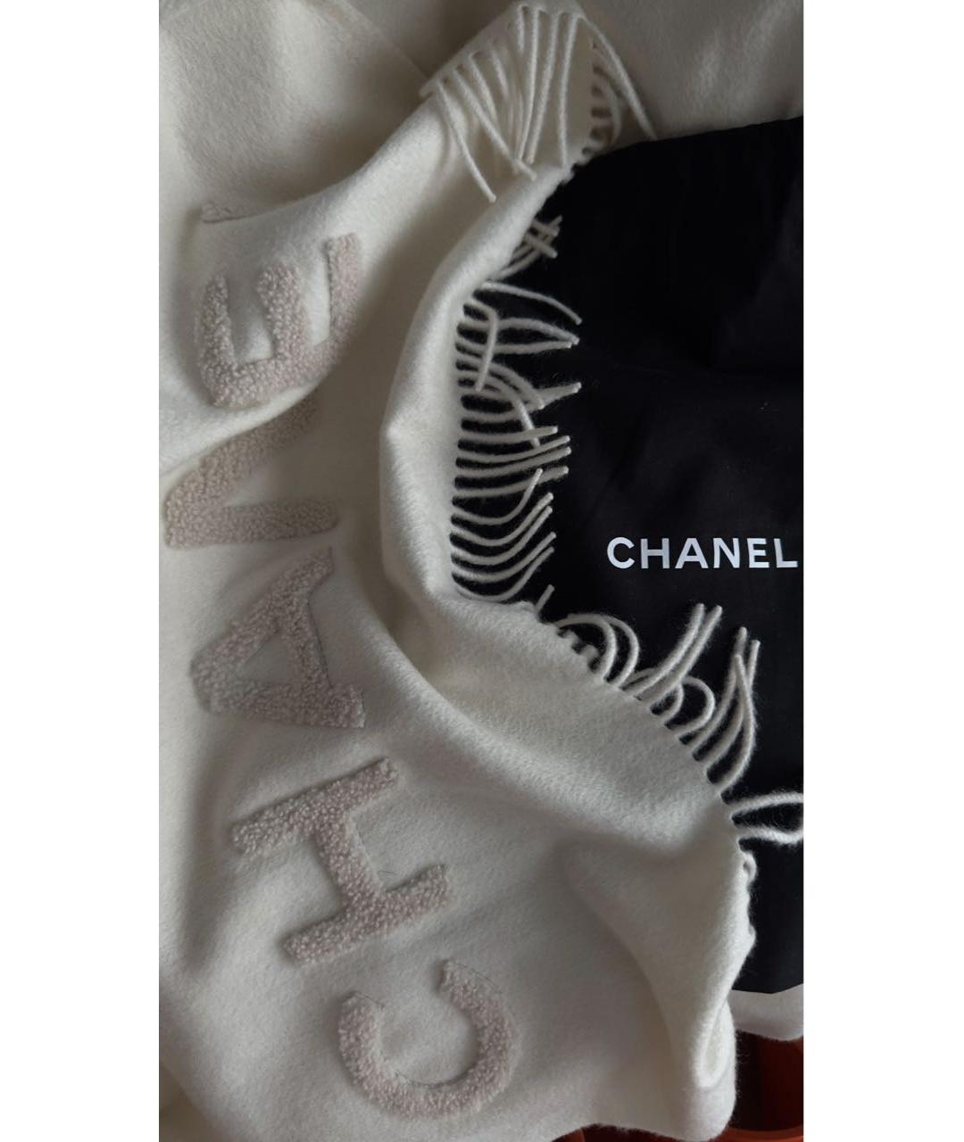 CHANEL Бежевый кашемировый шарф, фото 2