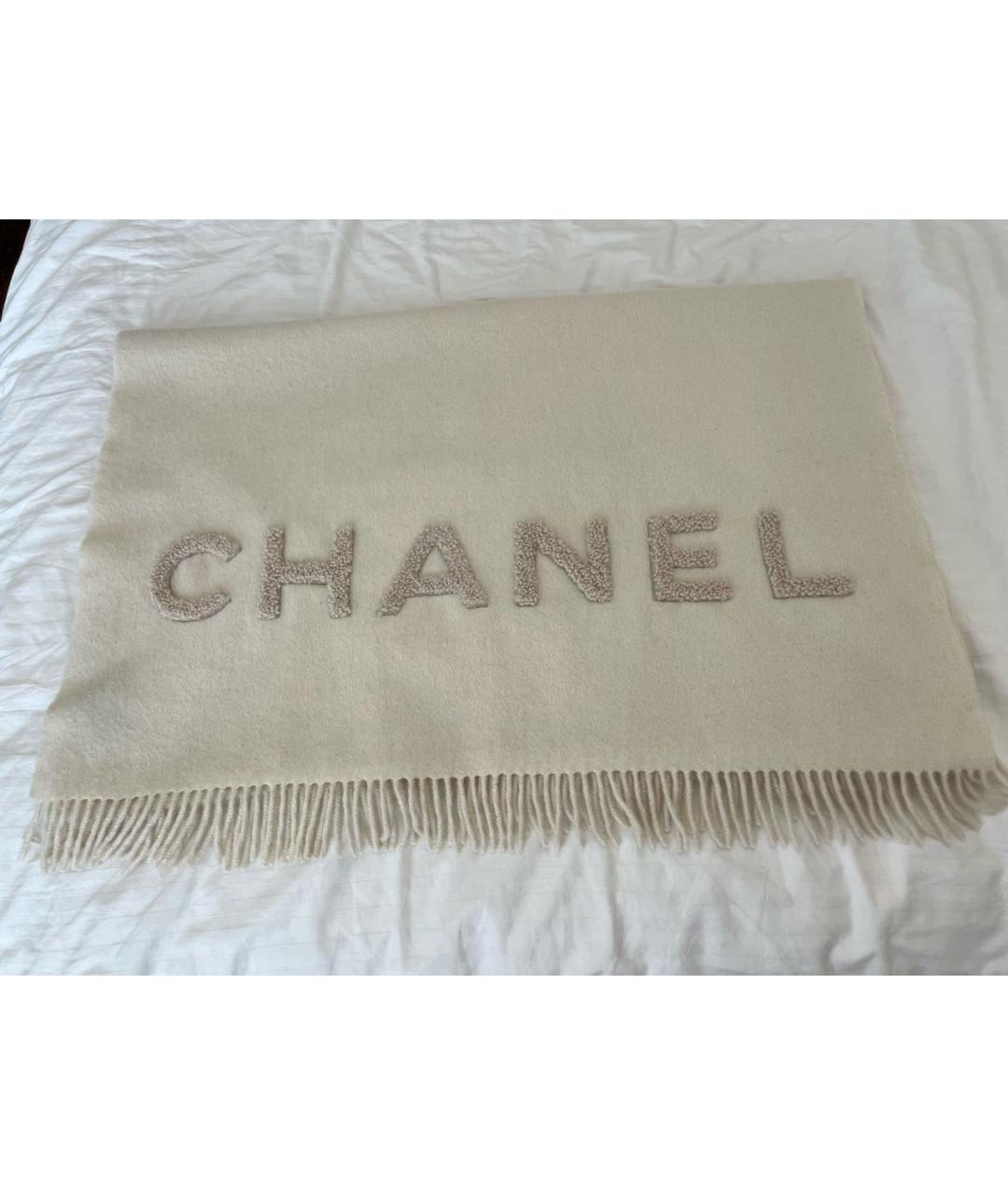 CHANEL Бежевый кашемировый шарф, фото 2