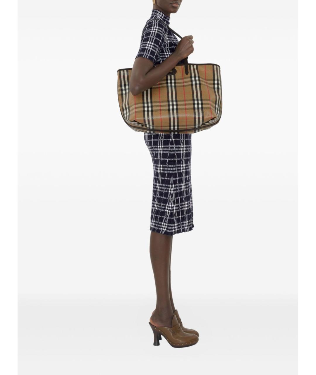 BURBERRY Бежевая хлопковая сумка тоут, фото 4