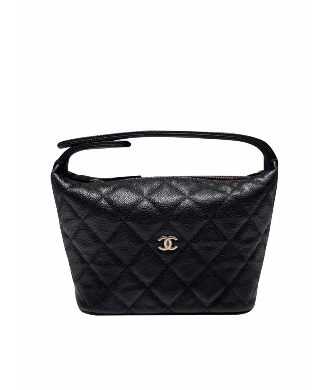 CHANEL Черная кожаная сумка с короткими ручками, фото 1