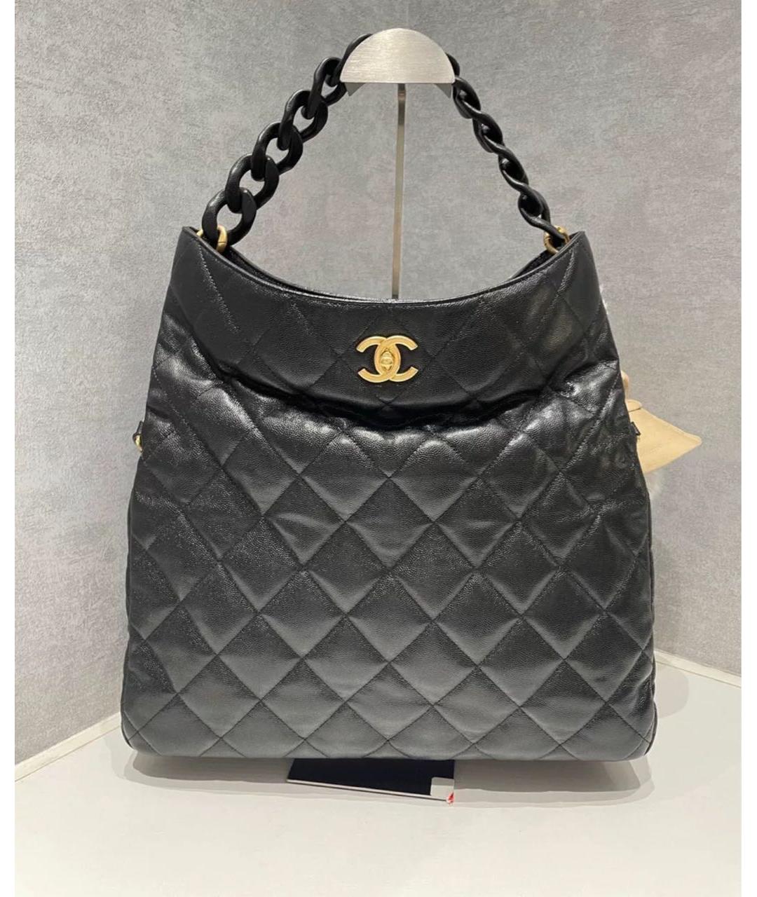 CHANEL Черная кожаная сумка через плечо, фото 3