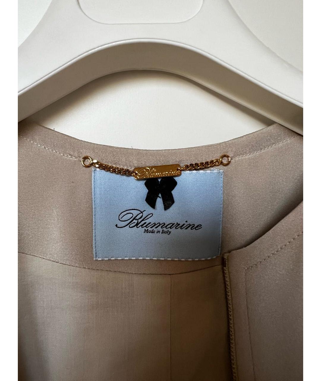 BLUMARINE Бежевое ацетатное пальто, фото 3