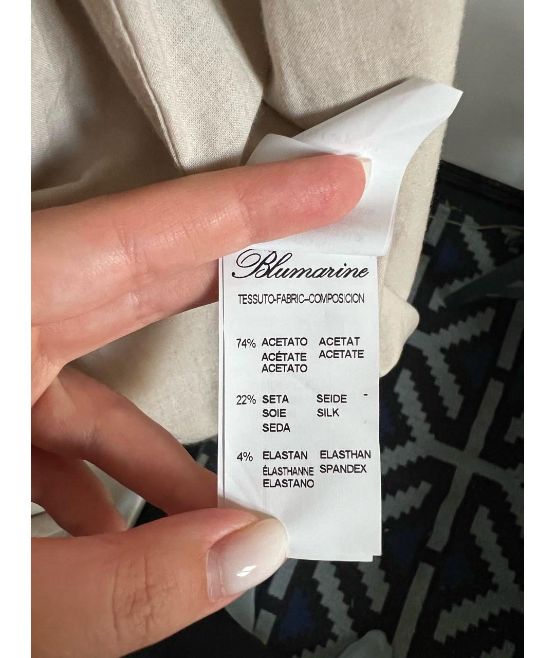 BLUMARINE Бежевое ацетатное пальто, фото 8