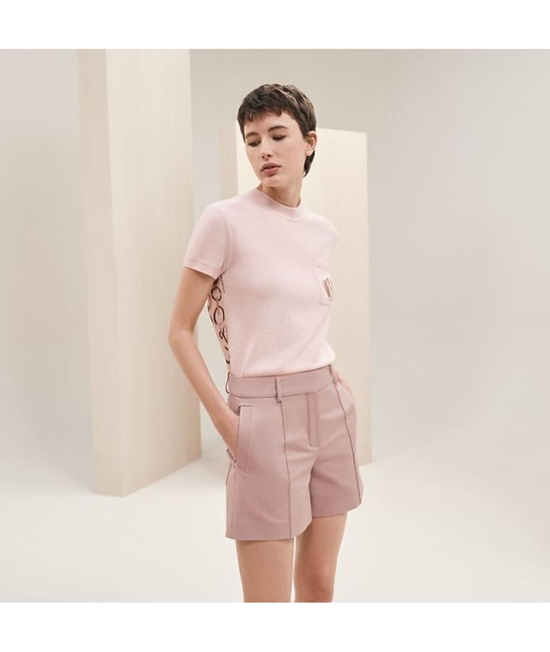 HERMES Розовые хлопковые шорты, фото 4