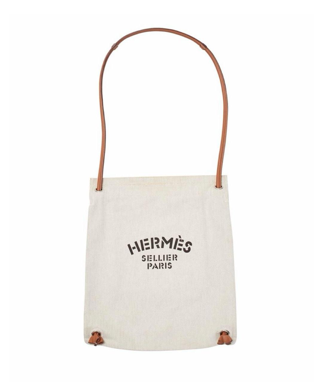HERMES Бежевая кожаная сумка тоут, фото 1