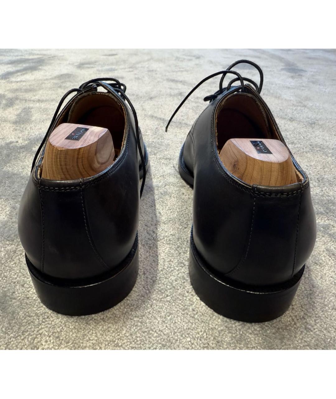 KITON Антрацитовые кожаные туфли, фото 4