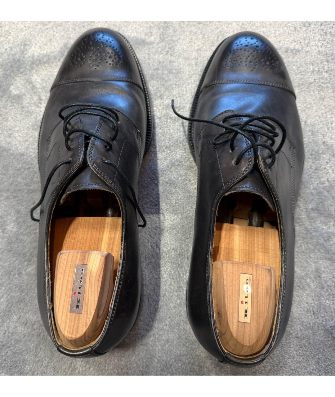 KITON Антрацитовые кожаные туфли, фото 3