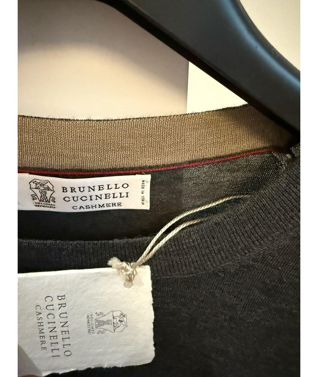BRUNELLO CUCINELLI Серый шерстяной джемпер / свитер, фото 4