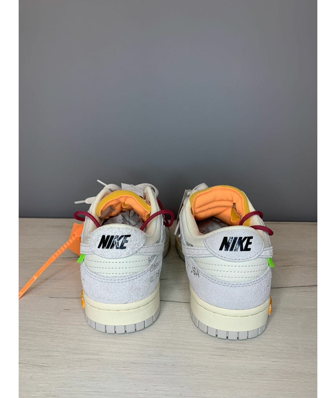 NIKE X OFF-WHITE Белые кожаные низкие кроссовки / кеды, фото 4