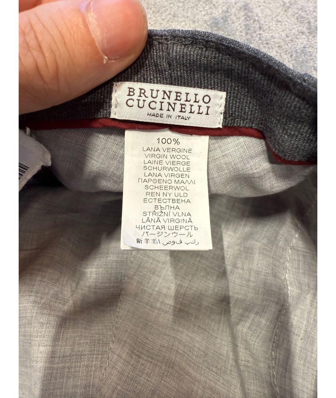 BRUNELLO CUCINELLI Серая шерстяная кепка/бейсболка, фото 6