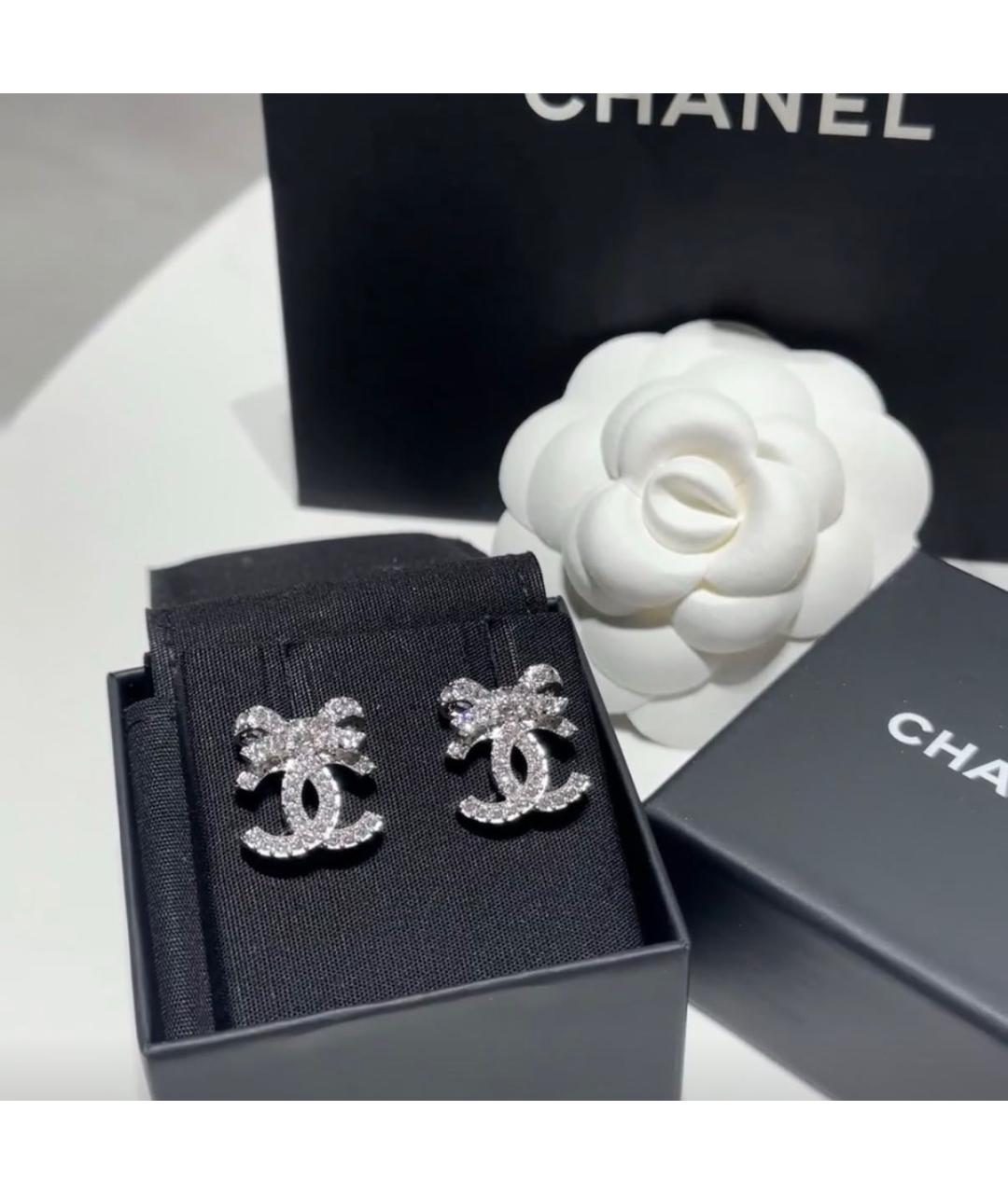 CHANEL Серебряные металлические серьги, фото 5