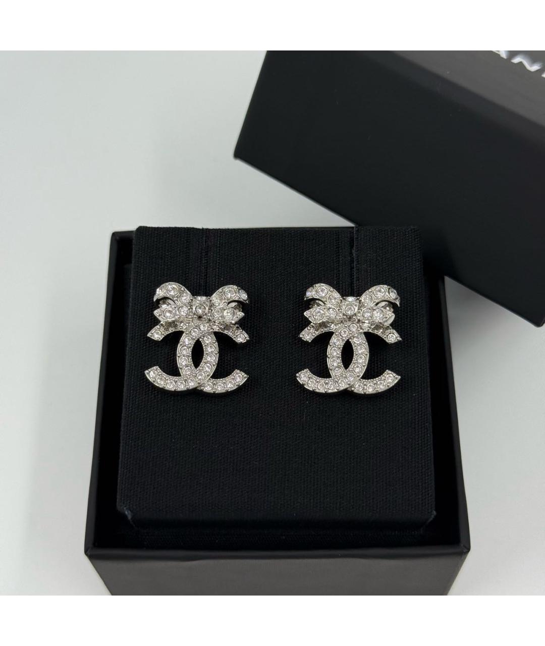 CHANEL Серебряные металлические серьги, фото 5