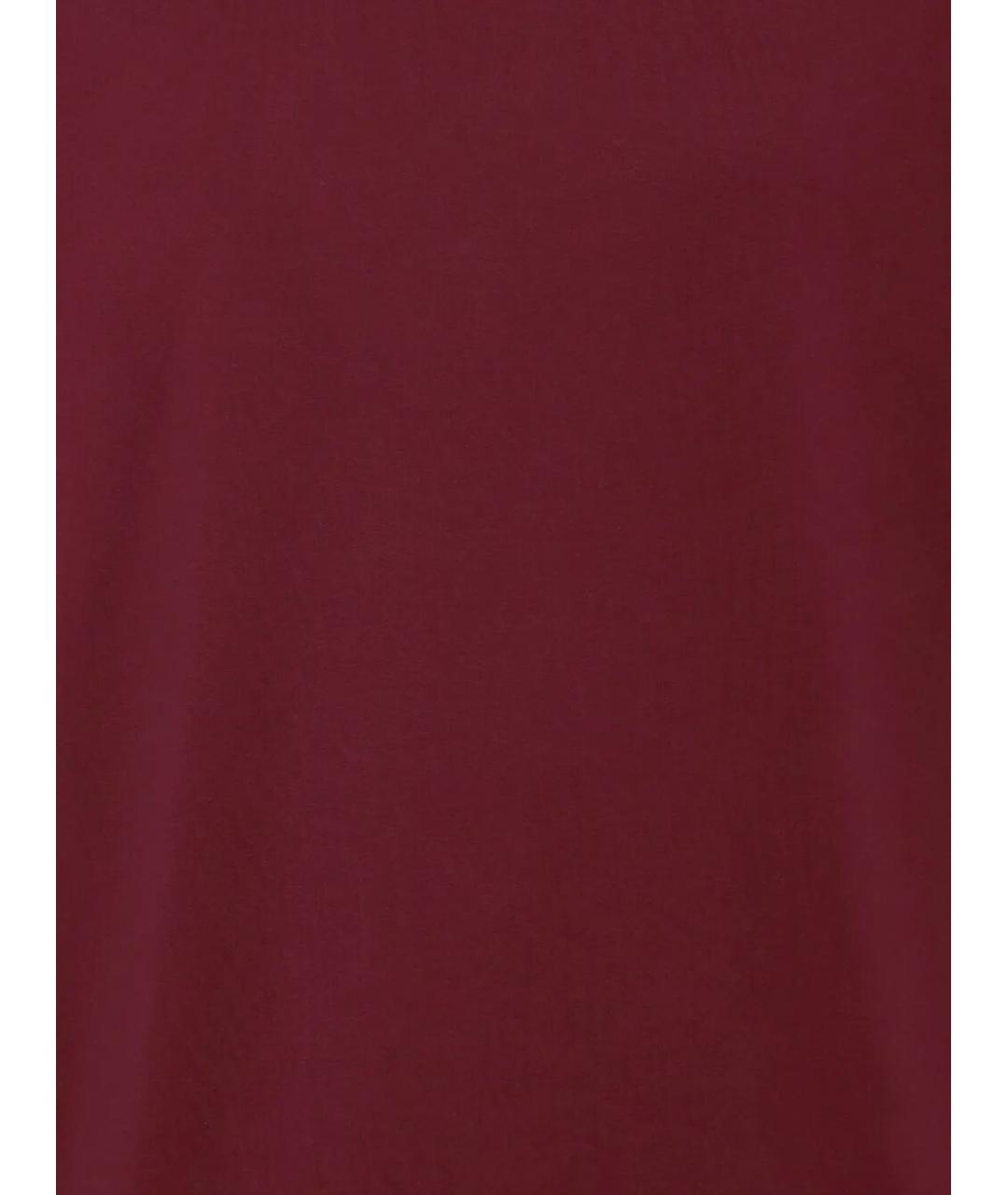 BRUNELLO CUCINELLI Бордовая хлопковая футболка, фото 7
