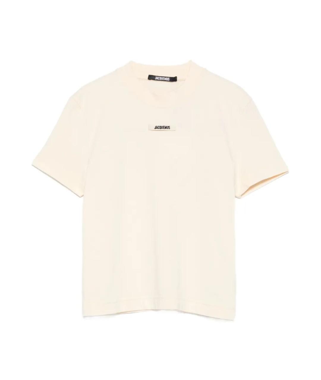 JACQUEMUS Бежевая хлопковая футболка, фото 1