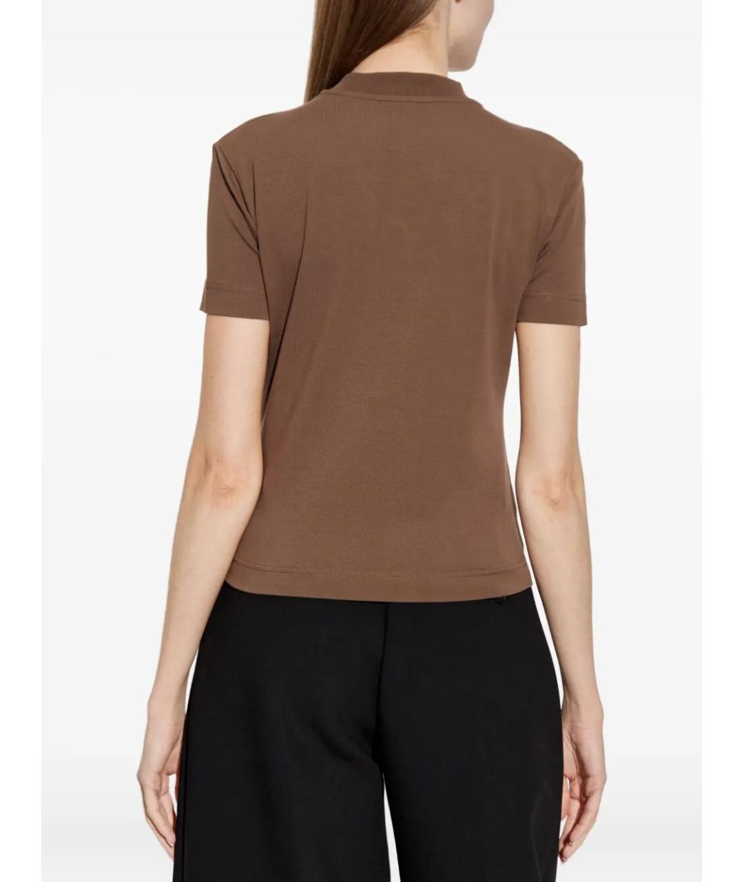 JACQUEMUS Коричневая хлопковая футболка, фото 3