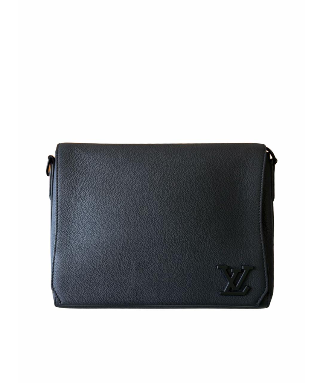 LOUIS VUITTON Черная кожаная сумка на плечо, фото 1