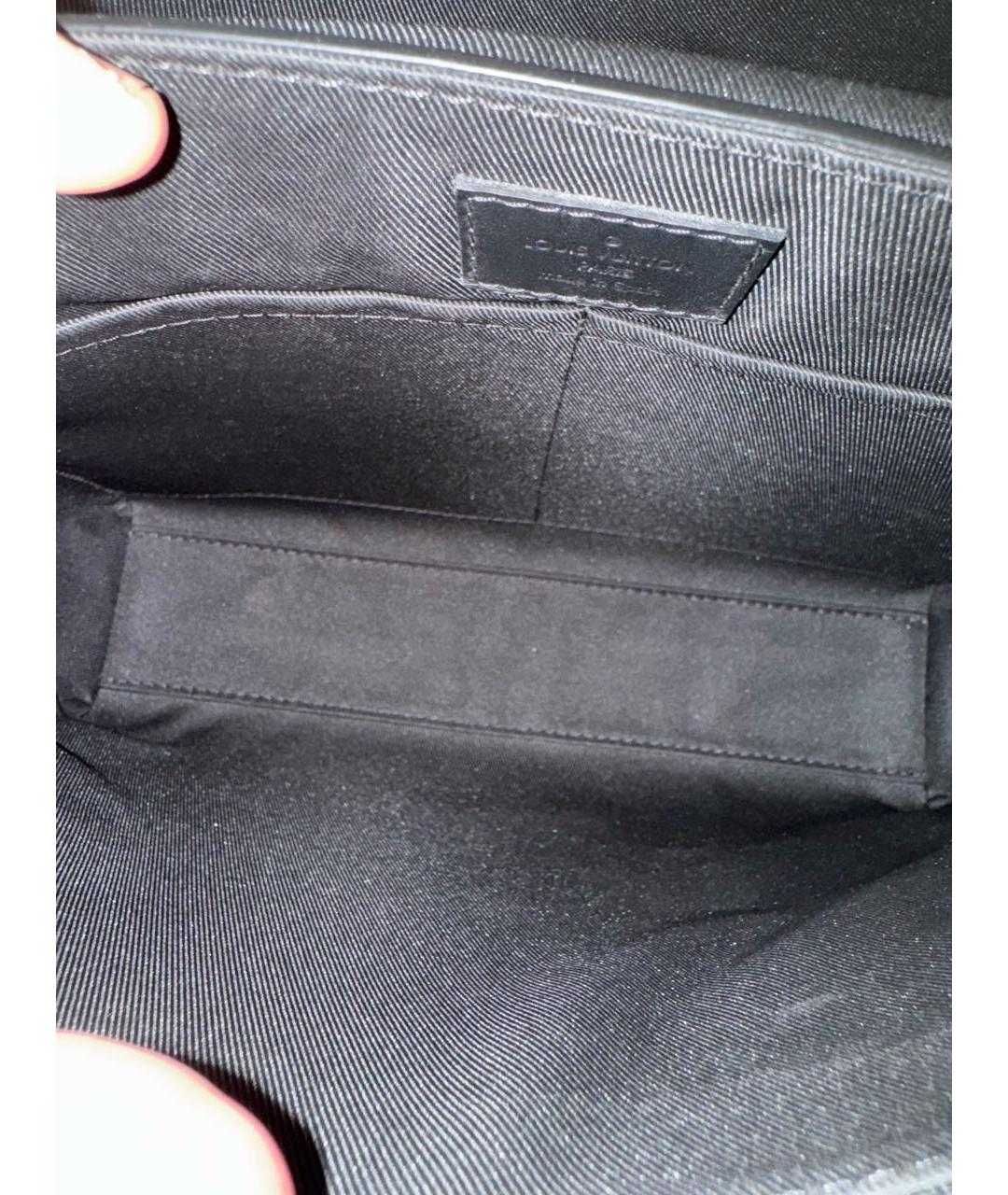 LOUIS VUITTON Черная кожаная сумка на плечо, фото 7