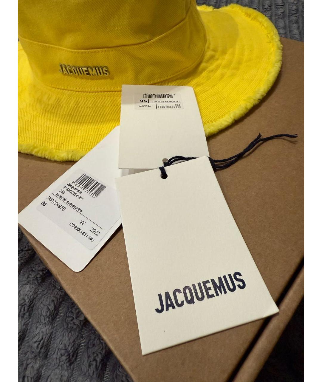 JACQUEMUS Желтая хлопковая панама, фото 5