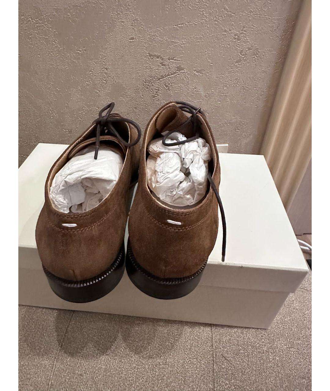 MAISON MARGIELA Коричневые замшевые брогги и оксфорды, фото 4