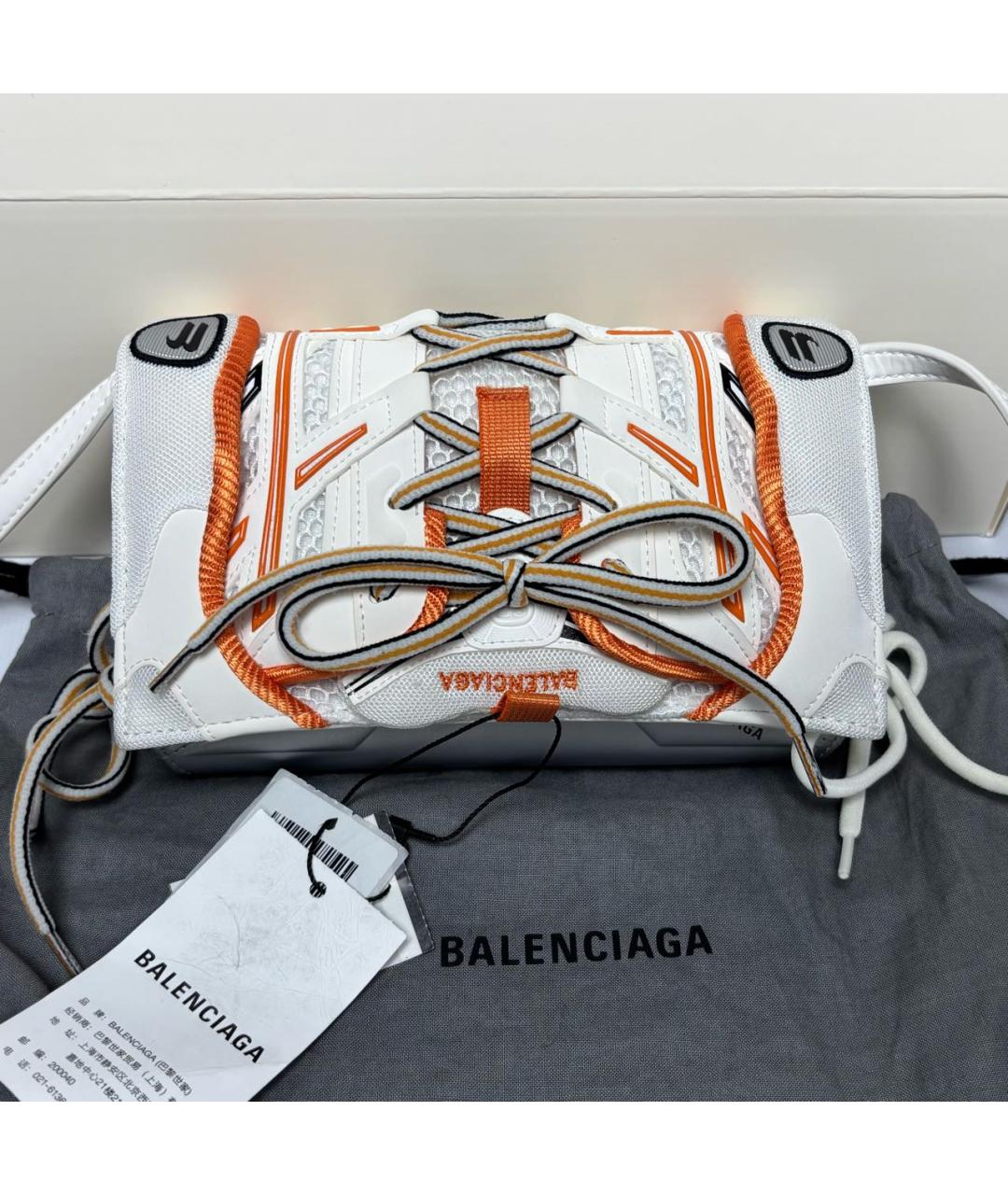 BALENCIAGA Белая кожаная сумка через плечо, фото 9