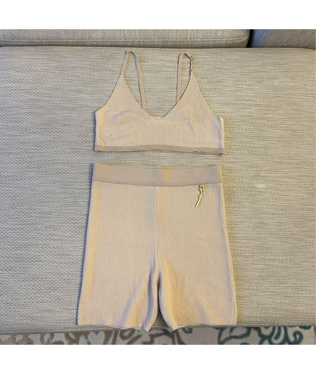 JACQUEMUS Бежевая вискозная майка, фото 7