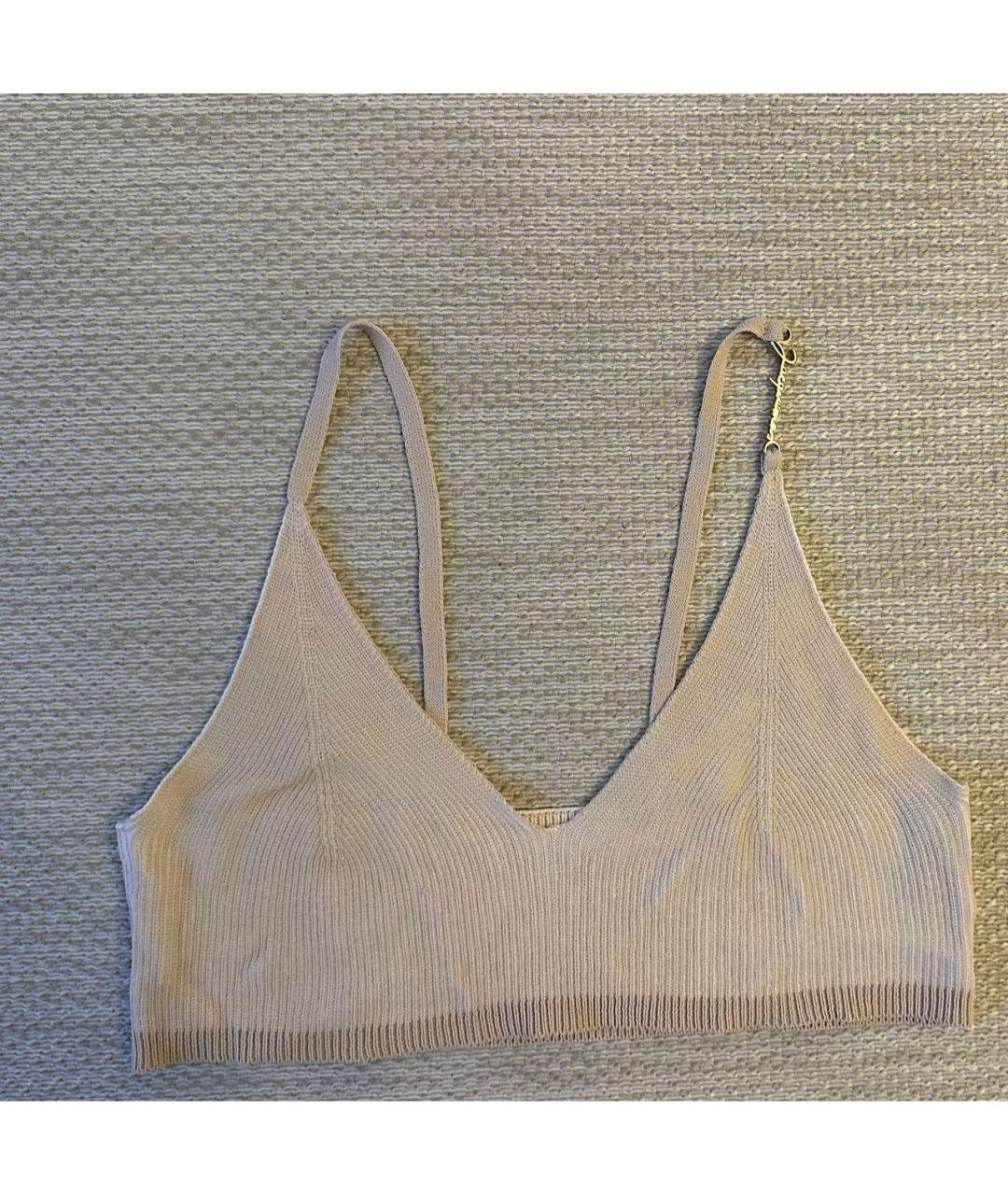 JACQUEMUS Бежевая вискозная майка, фото 2