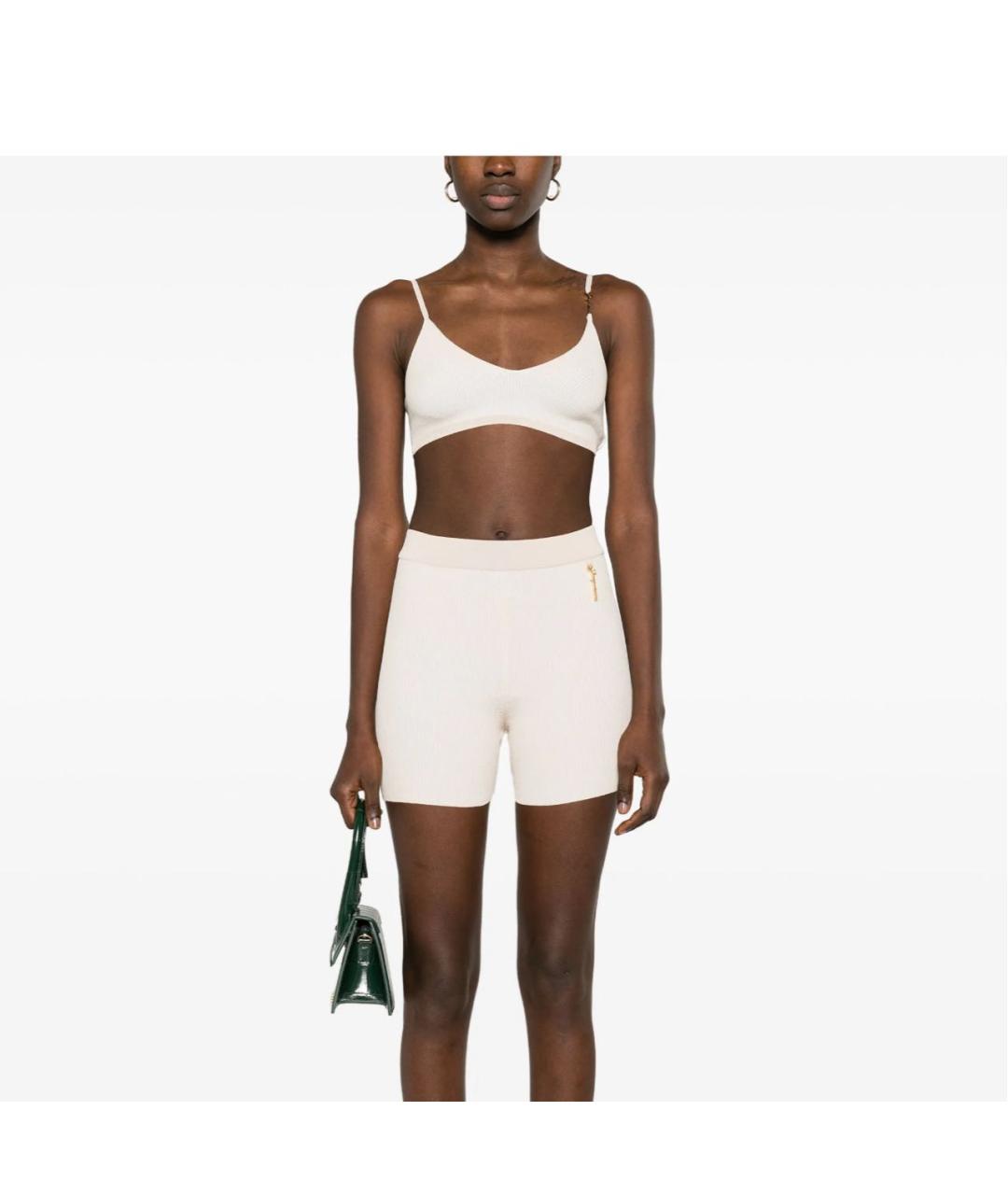 JACQUEMUS Бежевая вискозная майка, фото 6