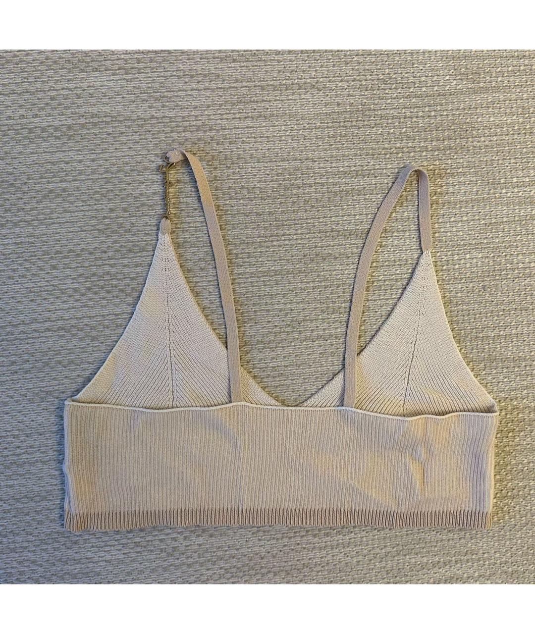 JACQUEMUS Бежевая вискозная майка, фото 3