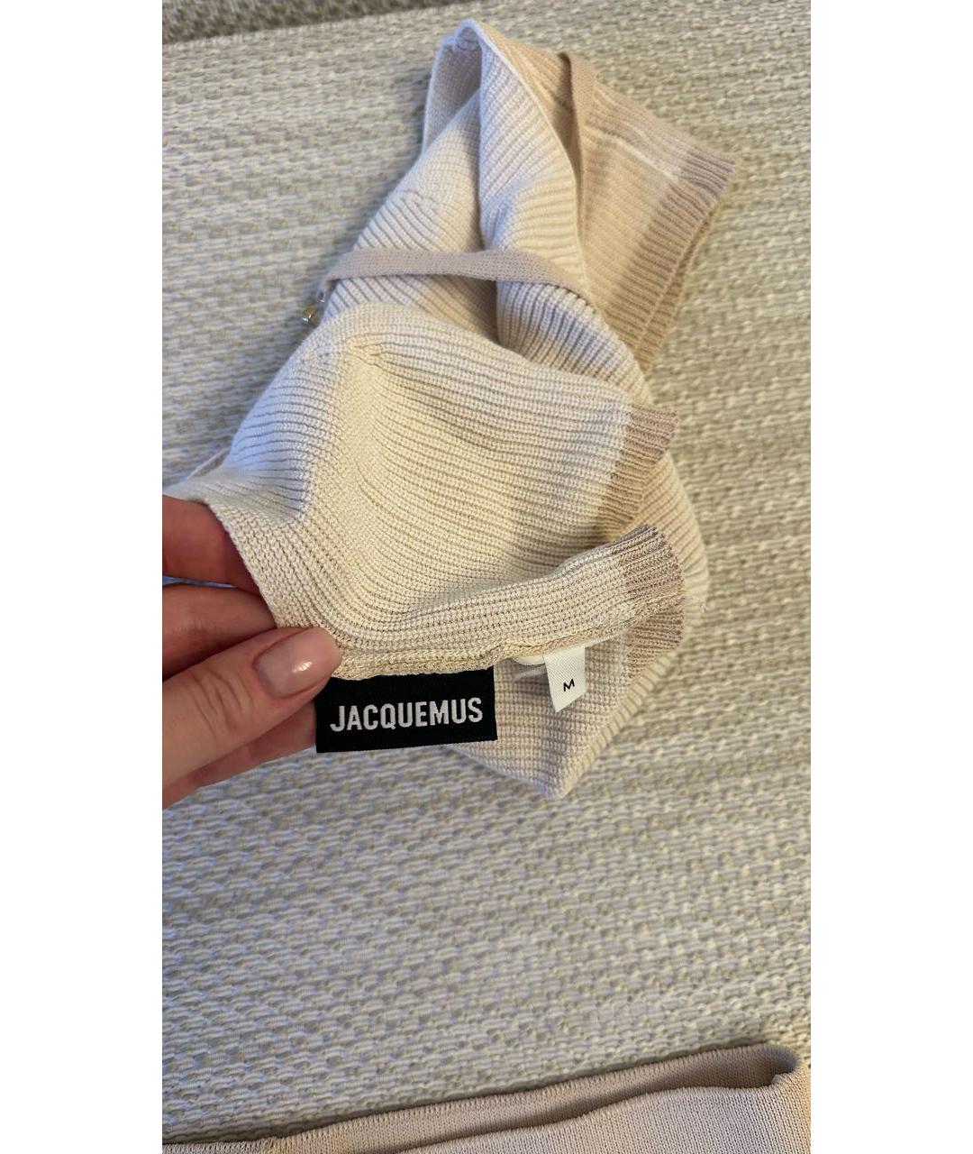 JACQUEMUS Бежевая вискозная майка, фото 4