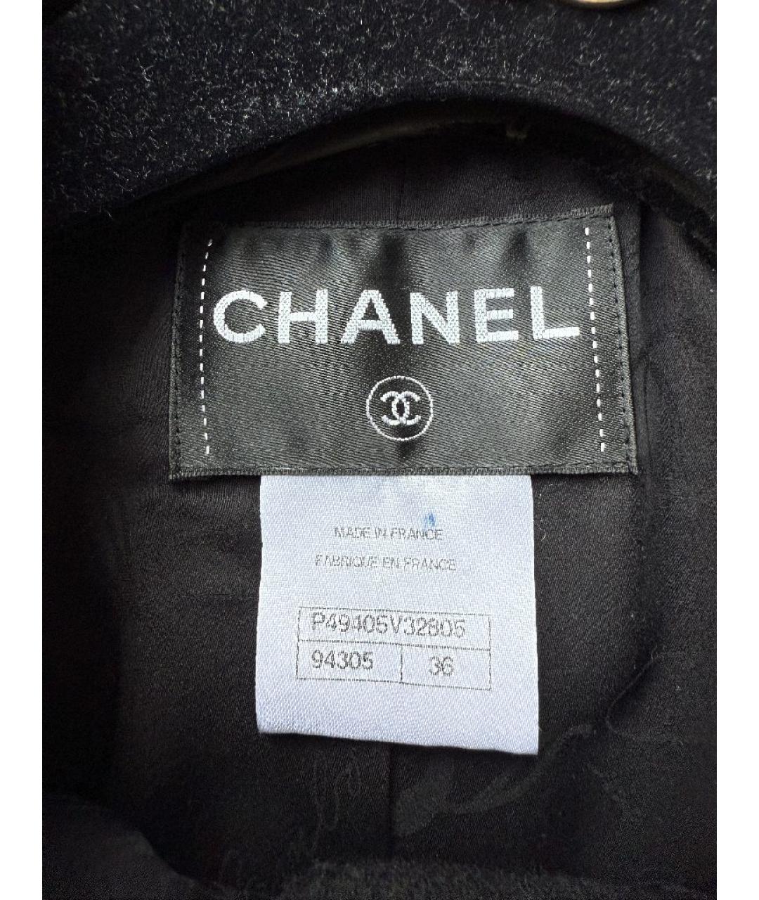 CHANEL Черный шерстяной жакет/пиджак, фото 3