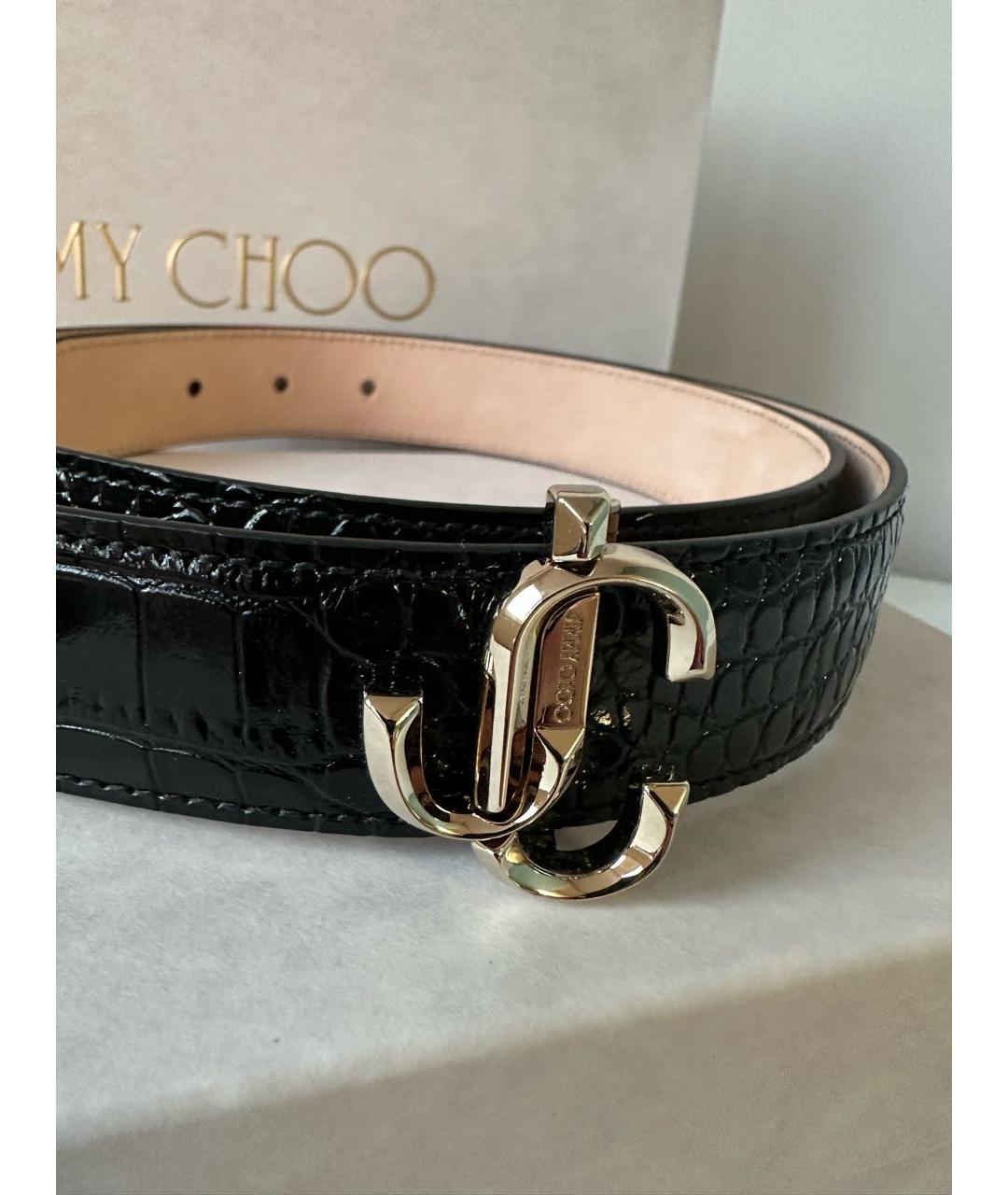 JIMMY CHOO Черный кожаный ремень, фото 2
