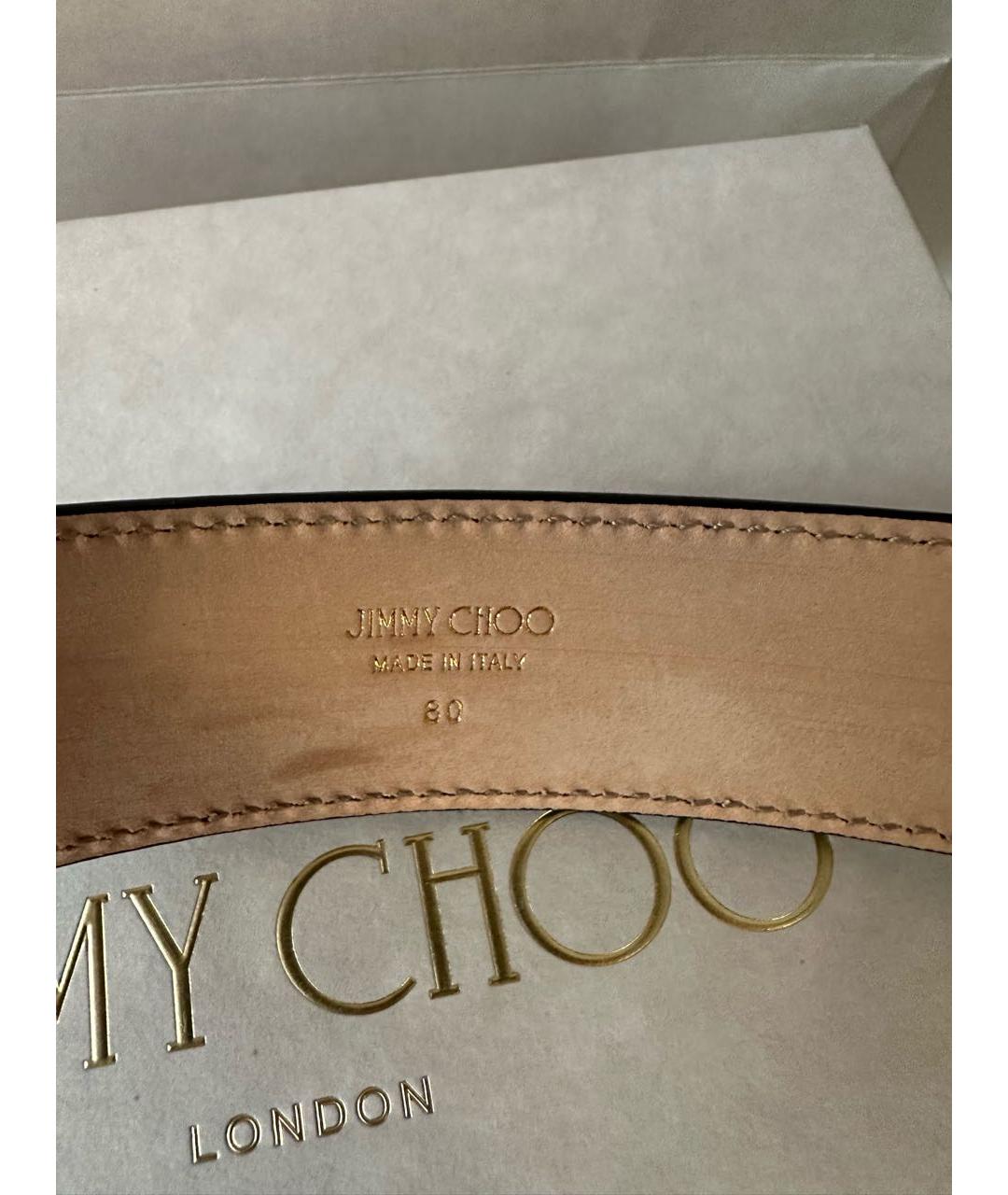 JIMMY CHOO Черный кожаный ремень, фото 3