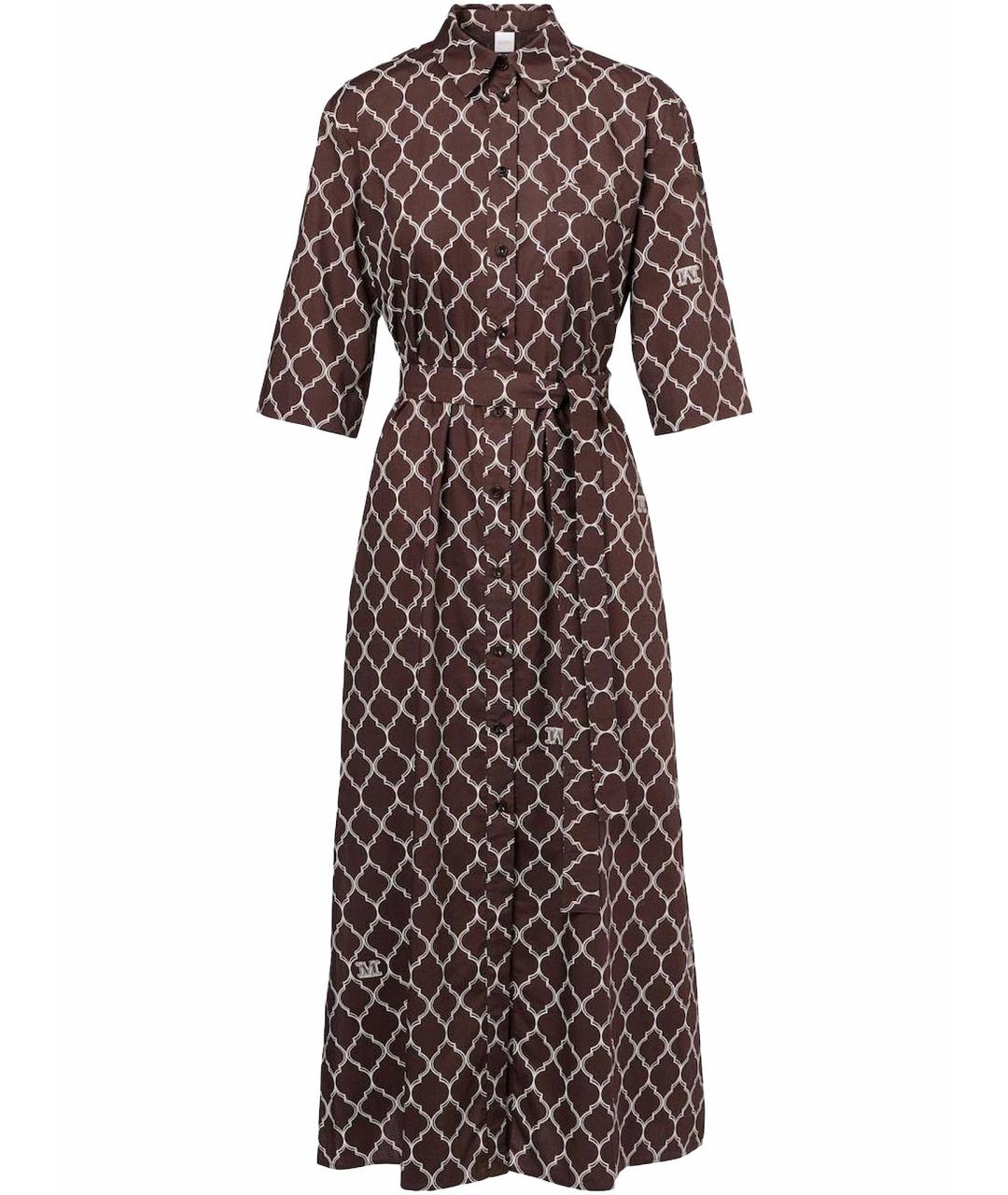 MAX MARA Коричневое хлопковое повседневное платье, фото 1