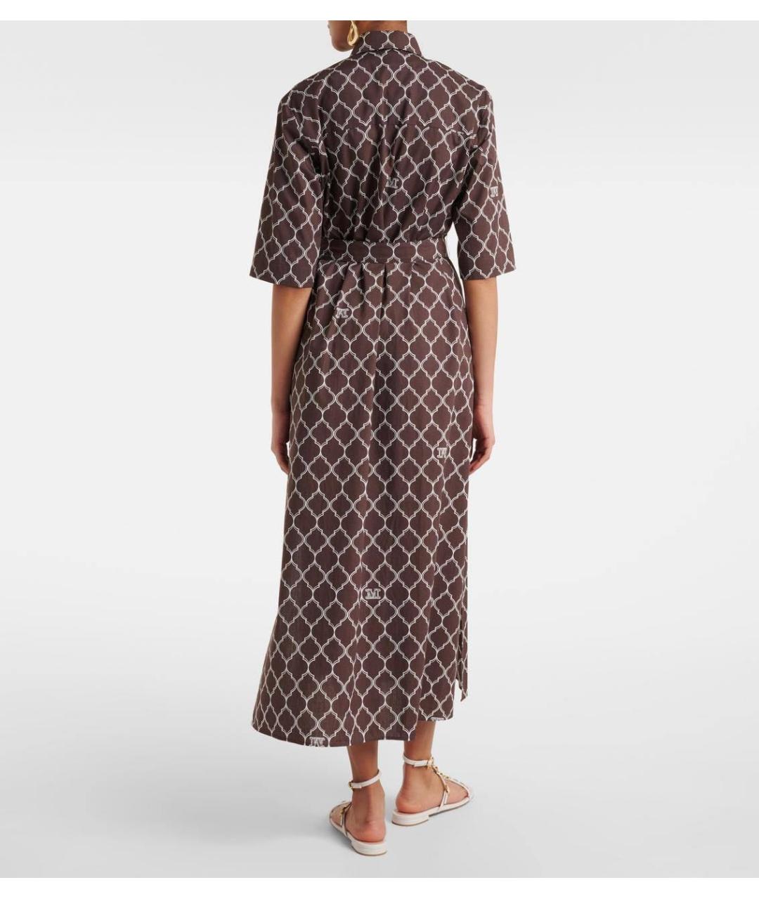 MAX MARA Коричневое хлопковое повседневное платье, фото 2