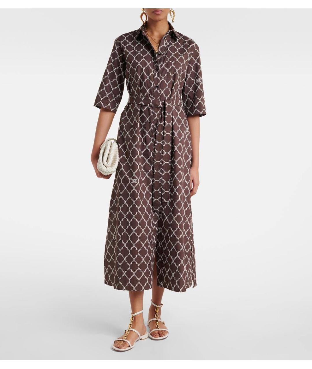 MAX MARA Коричневое хлопковое повседневное платье, фото 6