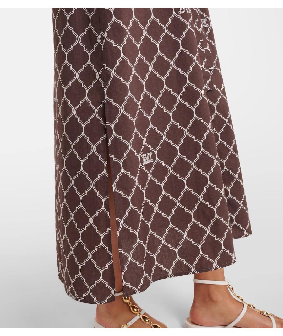 MAX MARA Коричневое хлопковое повседневное платье, фото 4