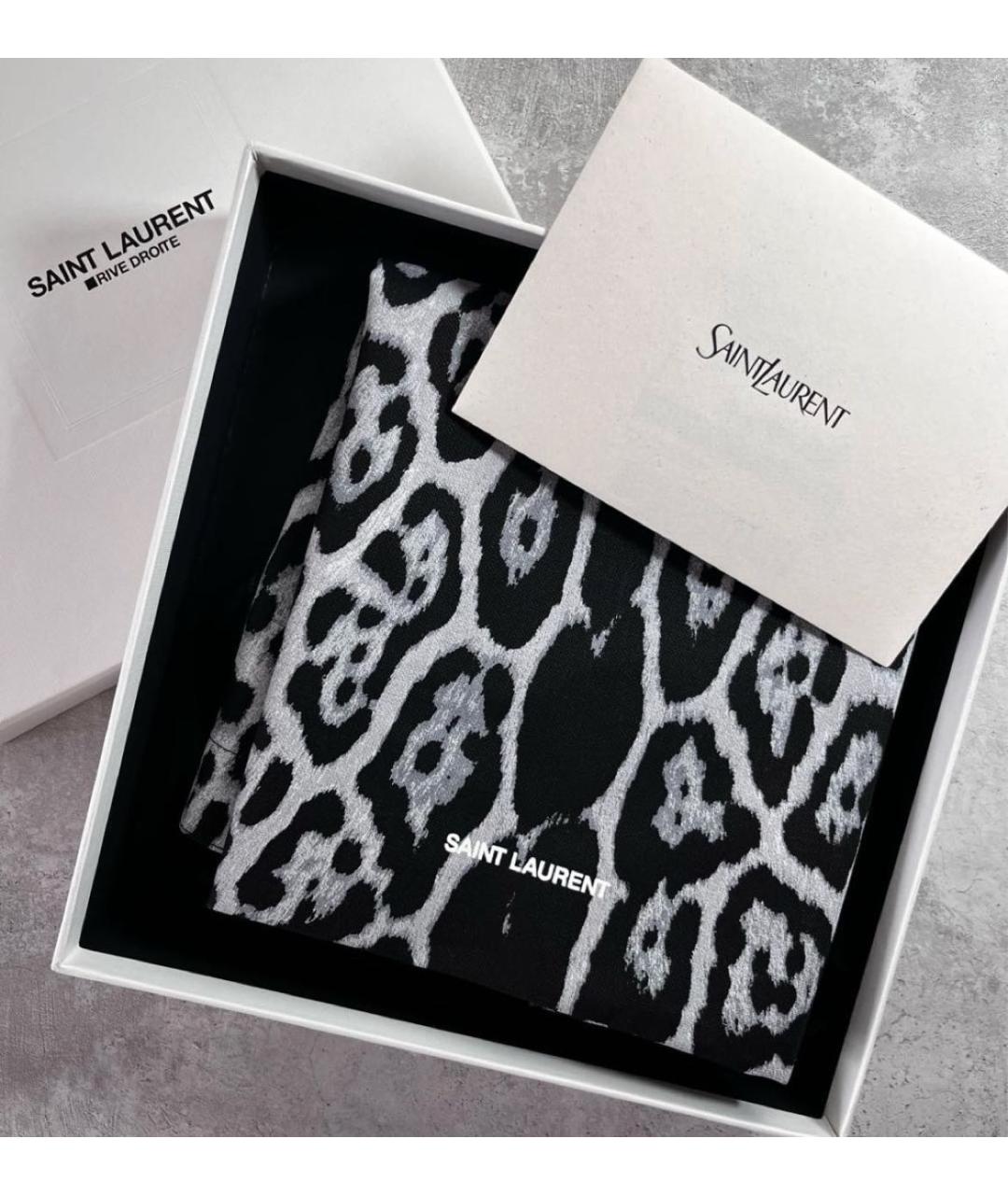 SAINT LAURENT Серая хлопковая сумка тоут, фото 2