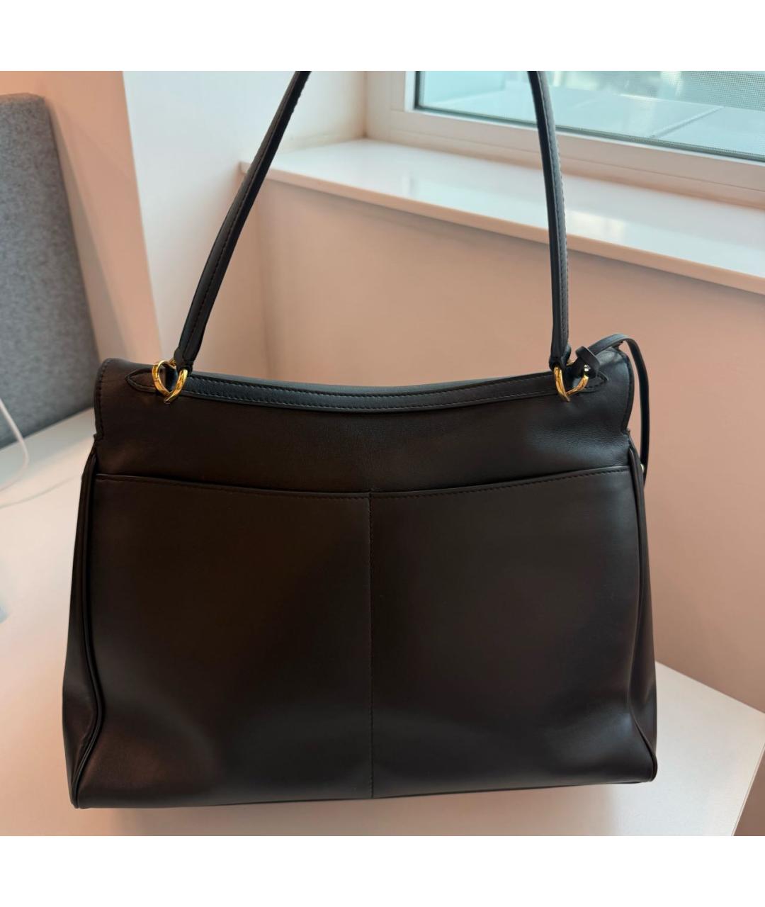 BALENCIAGA Черная кожаная сумка тоут, фото 4